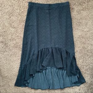 H&M High Low Blue Midi Skirt